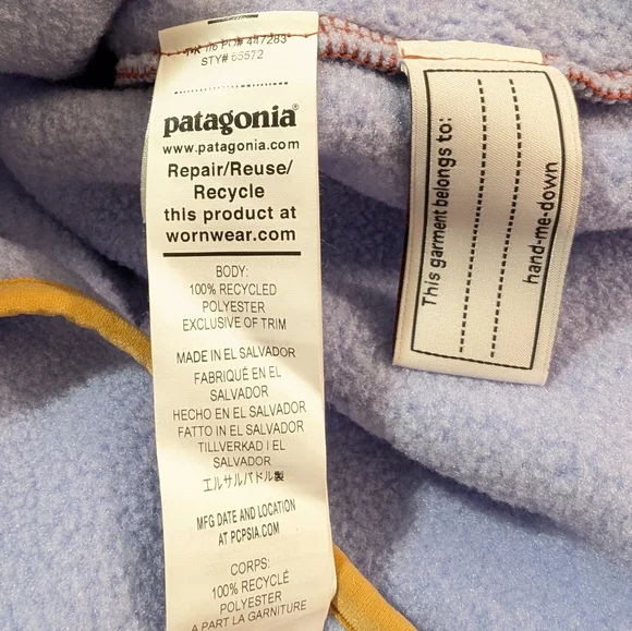 PATAGONIA, Lightweight Synchilla Snap-T Fleece Pullover, Pale Periwinkle - Picture 5 of 6